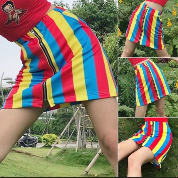 Dolls Kill Dresses & Skirts - New Dolls Kill Rainbow Skirt Size: Medium